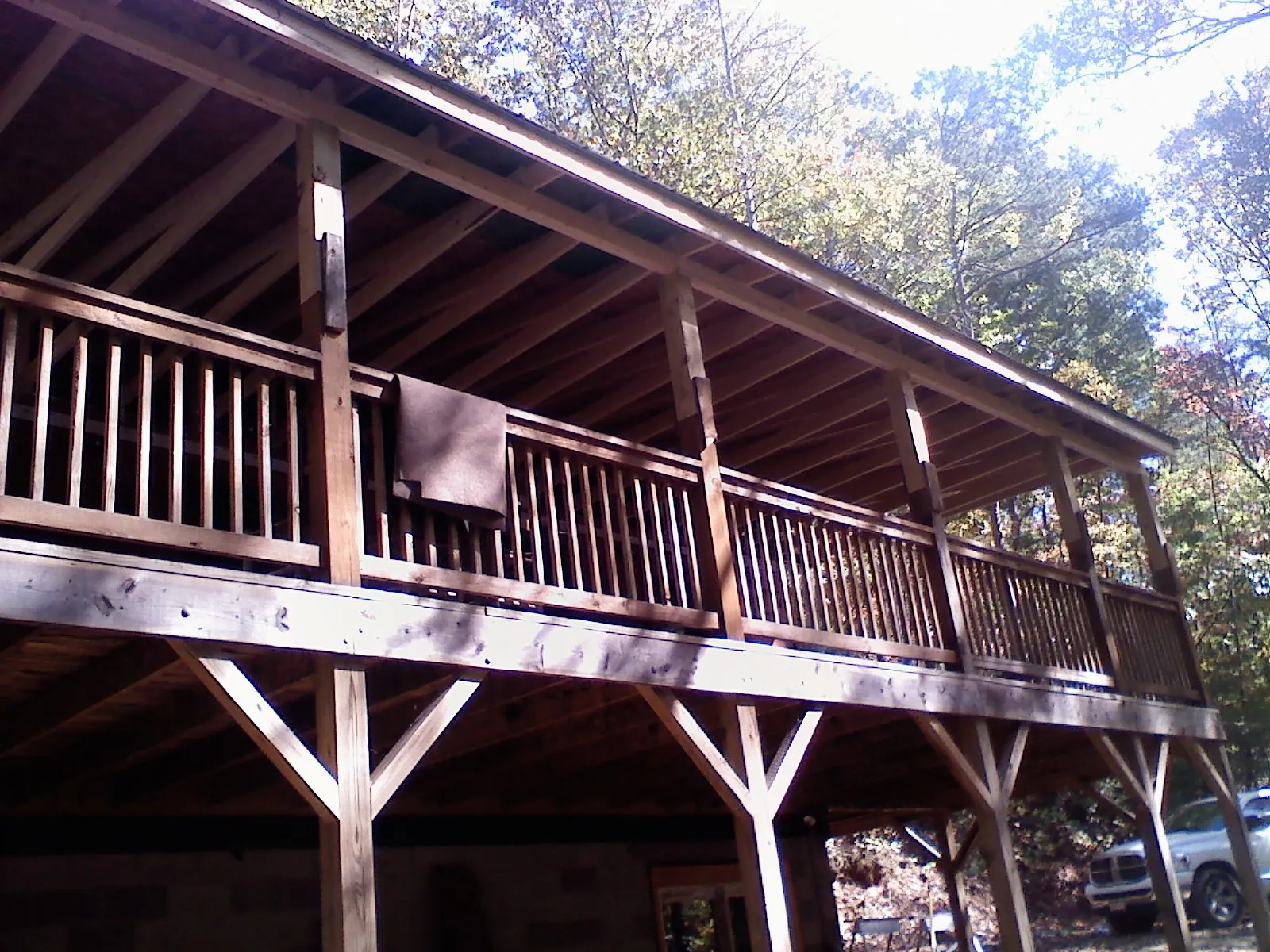 Timber framing under a new elevated porch and deck — Roof Leak Repair in Union Bridge by Roofing Brothers
